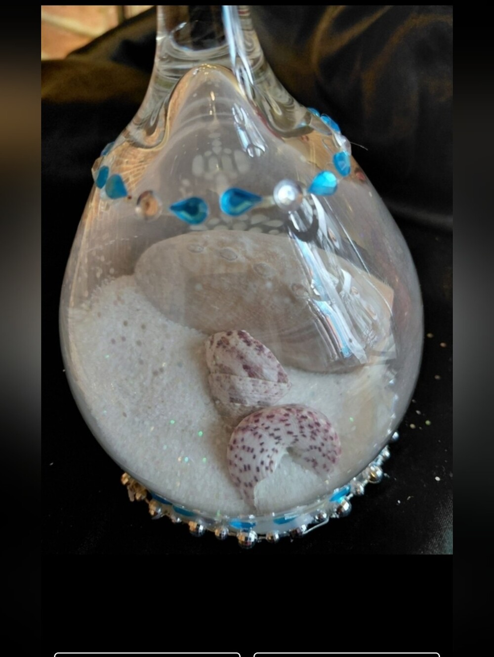 Wine Bottle Seashell Display